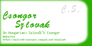 csongor szlovak business card